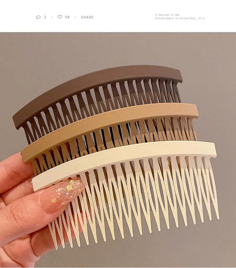 Solod Color Plastic Side Hair Twist Comb French Twist Comb for Women 20 Teeth Fine Hair Clips Fashion Hair Accessories Wholesale