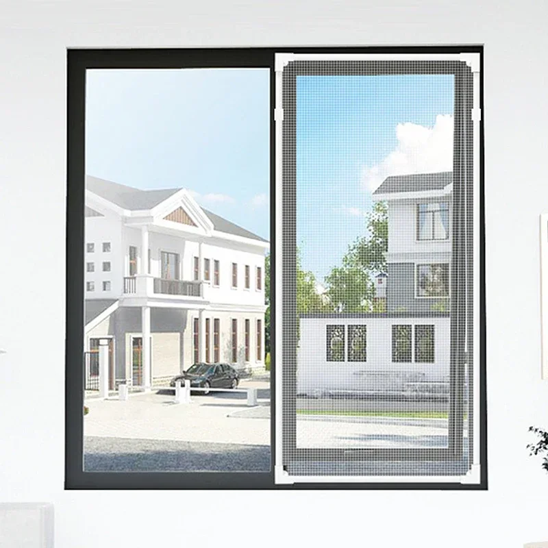 2023 Magnetic Window Screen Tulle Mesh Stealth Customize Summer Mesh Curtain Removable Washable Anti Fly Mosquito Net