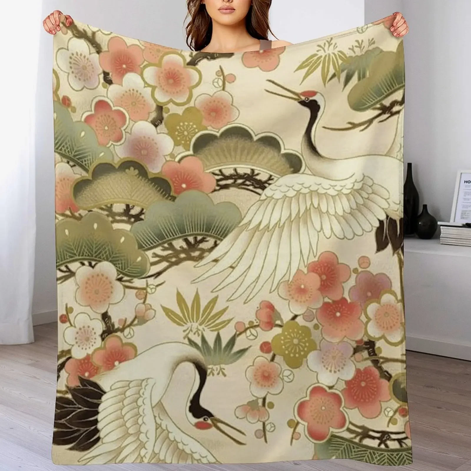 

Cranes World Throw Blanket Hairys Travel Baby Bed linens Blankets