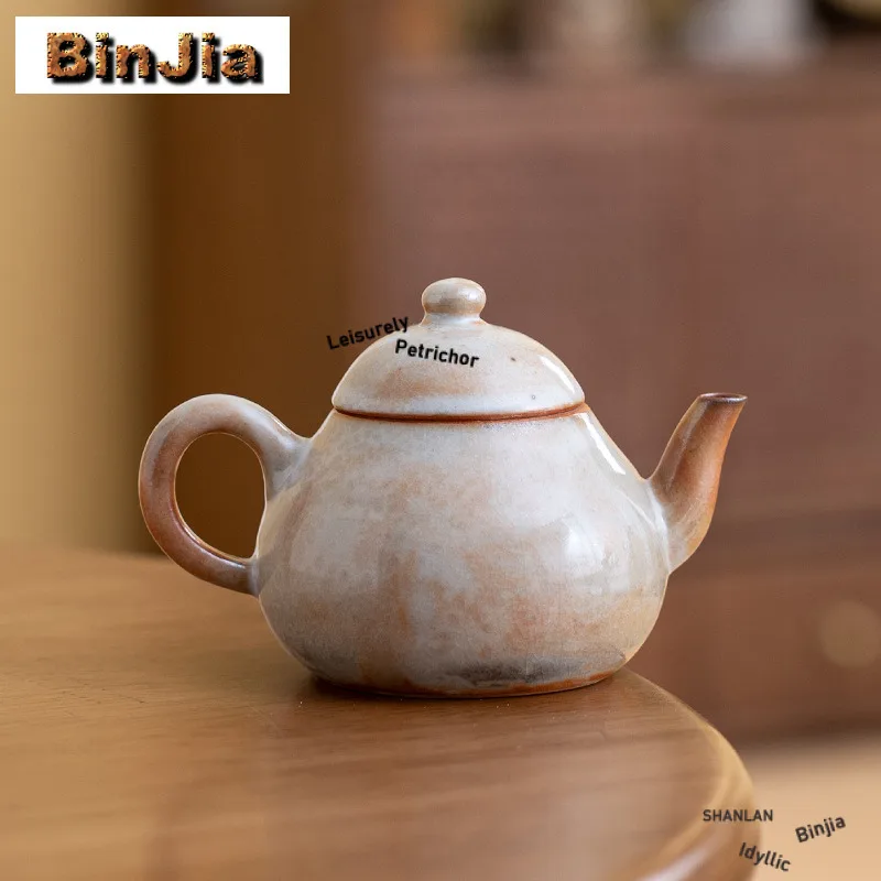 

90ml Wood-fired Porcelain Teapot Boutique Tea Infuser Pot Household Tea Maker Kettle With Ball Hole Chinese Tea Set Ornaments
