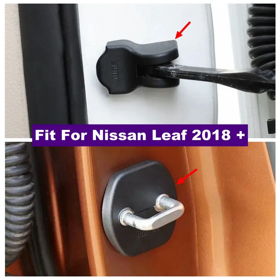 

Inner Car Door Lock + Door Check Arm Stop Rust Waterproof Protection Cover Black Fit For Nissan Leaf 2018 - 2022 Accessories