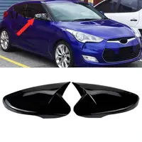 2 uds tapa de cubierta de espejo retrovisor negro brillante para Hyundai Veloster 2012 2013 2014 2015 2016 2017 cubierta de espejo lateral