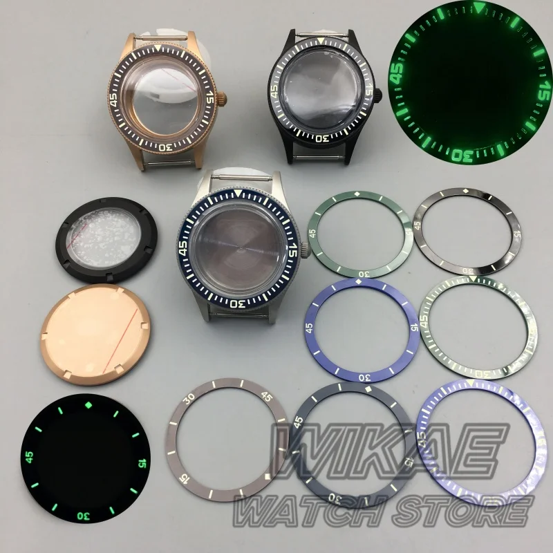

40mm Domed K1 Glass Vintage 50-FATHOMS Sandblast Diver Watch Case Fit NH34 NH35 NH36 DG2813 ETA2824 PT5000 Miyota9015 Movement