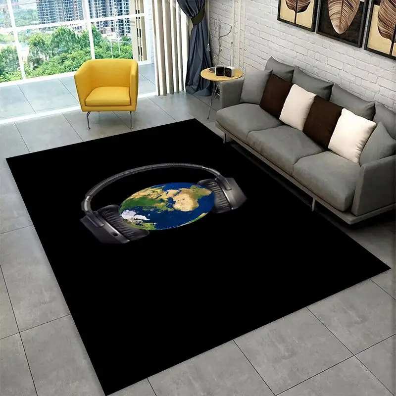 Fashion Musical Note Instrument Staff Art Large Area Rug Non-slip Durable Carpet for Bedroom Living Room Sofa Doormat Home Decor