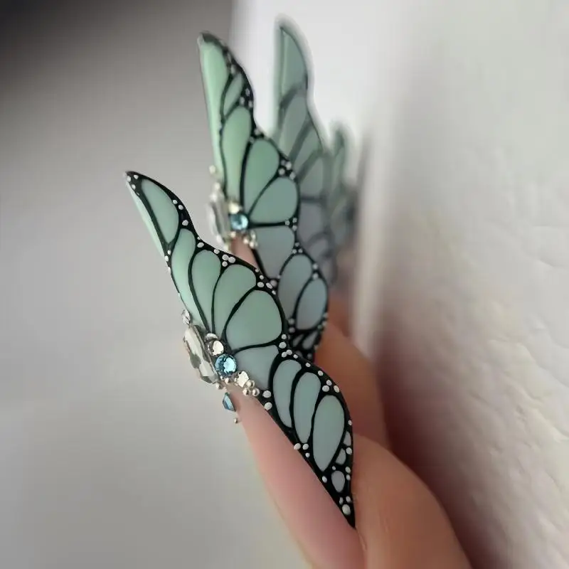 Y2K 나비 네일 듀얼 폼 150개 연장형 재사용 가능 젤 연장 몰드 빠른 빌딩 몰드 매니큐어 DIY용