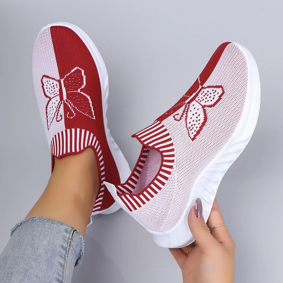 Spring Women's Casual Shoes Are Comfortable, Breathable, Lightweight, and Durable They Are Suitable for Lazy People and Have a