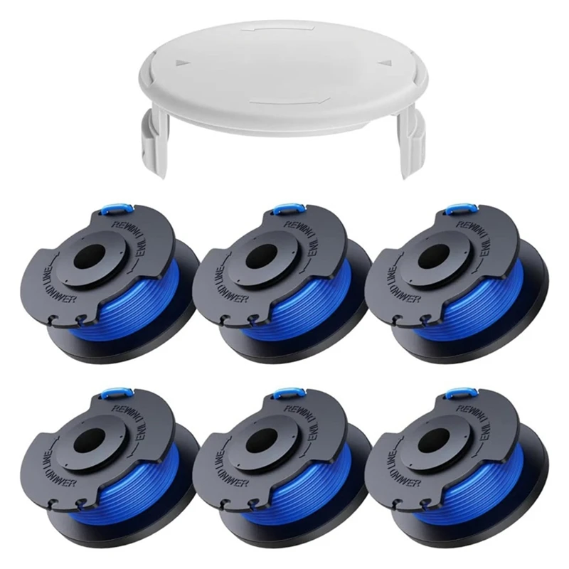 DT16 Trimmer Replacement Spool 6-Pack String Trimmer Line Refill for Ryobi 18V 24V 40V Auto-Feed Cordless String Trimmer Parts