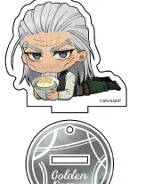 Anime Ogata Tsurumi Shiraishi Kochoube Sugimoto Genjiro Asirpa Mini Figure Doll Acrylic Keychain Keyring Cosplay Toy for Gift