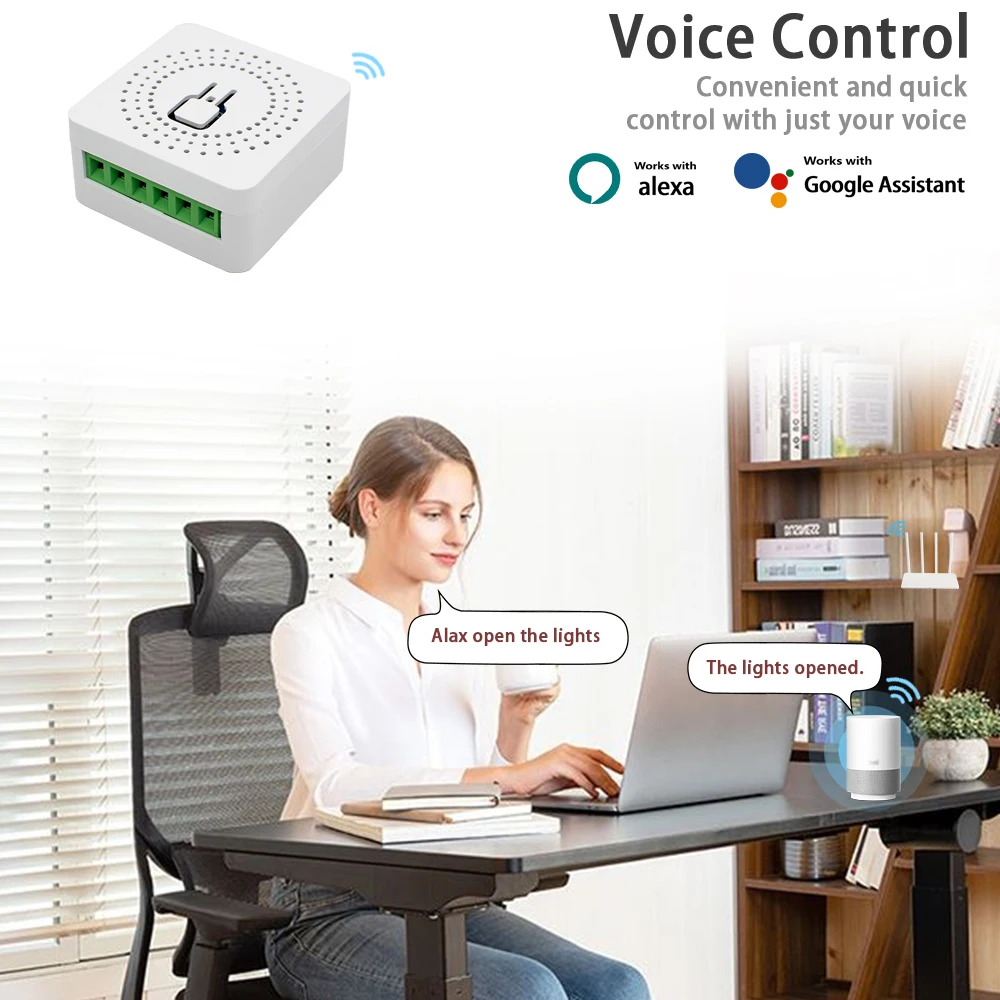 16A eWelink Mini WiFi Smart Switch AC 100-240V Circuit Breaker Smart Home Automation Module Timer DIY Alexa Google Home Alice