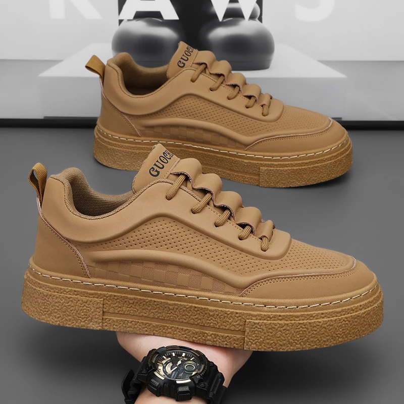 Men's Comfortable Anti Slip Outdoor Footwear Autumn Hot Sale Flat Sole  Solid Colour Casual Shoes Black Low Male Sports Sneakers