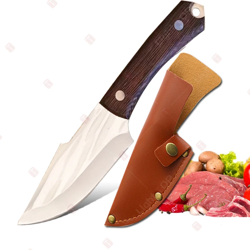 Kitchen Knife Boning Knife Handmade Forged Butcher Knife Cooking Chef Knives for Fruit Vegetable Cutting Knife with Cover image 6