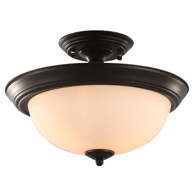 

American lamps simple European wrought iron ceiling lamp restaurant bedroom study aisle simple modern round ceiling lighting