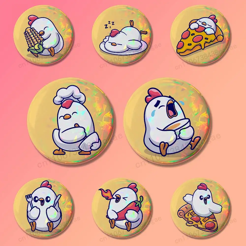 

Cute Chick Emoji Pack Badges 25 32 44 58 75 mm Brooch Fashion Jewelry Decor Clothes Hat Accessories Badge Lover Gifts
