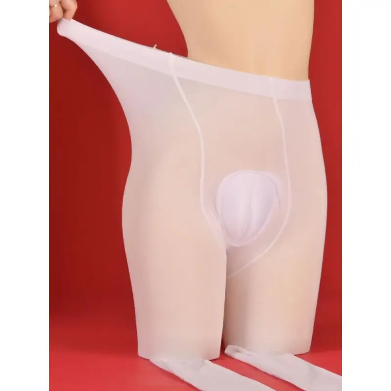 

45-75kg 2025 New 3D Hidden Underwear Stretch Pantyhose Men 80dsm Bottoming Stockings Design Pants Red Skin Color