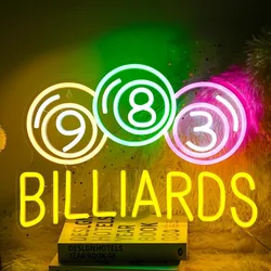 Billiards Neon Sign LED Colored Neon Light for Wall Decoration Dimmable USB Neon Light for Pool Room Game PartyDecorationBedroom