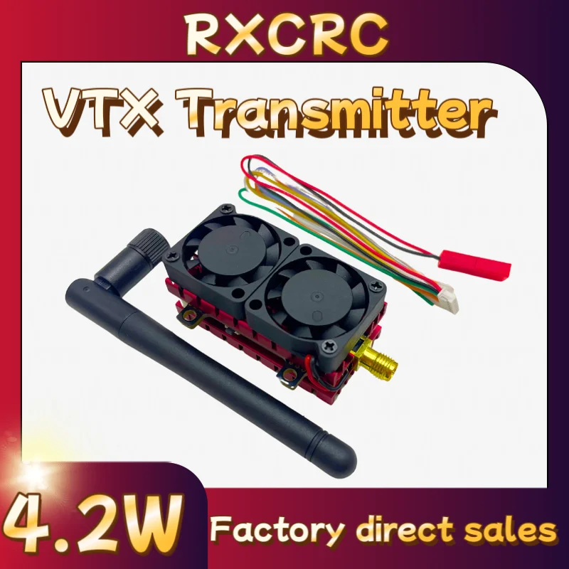 

RXC 5.8G 4.2W analog video transmission transmitter has adjustable power and is Wide voltag suitable for unmanned aerial vehicle