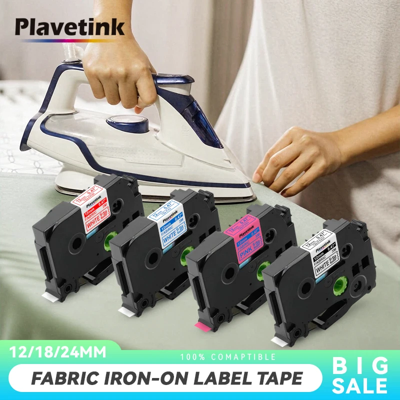 Compatible for Brother P Touch TZe-FA231 TZe-FA241 Fabric Iron on Label Tape TZeFA3R TZeFA4R TZ-FA5 White on Blue Label Printers
