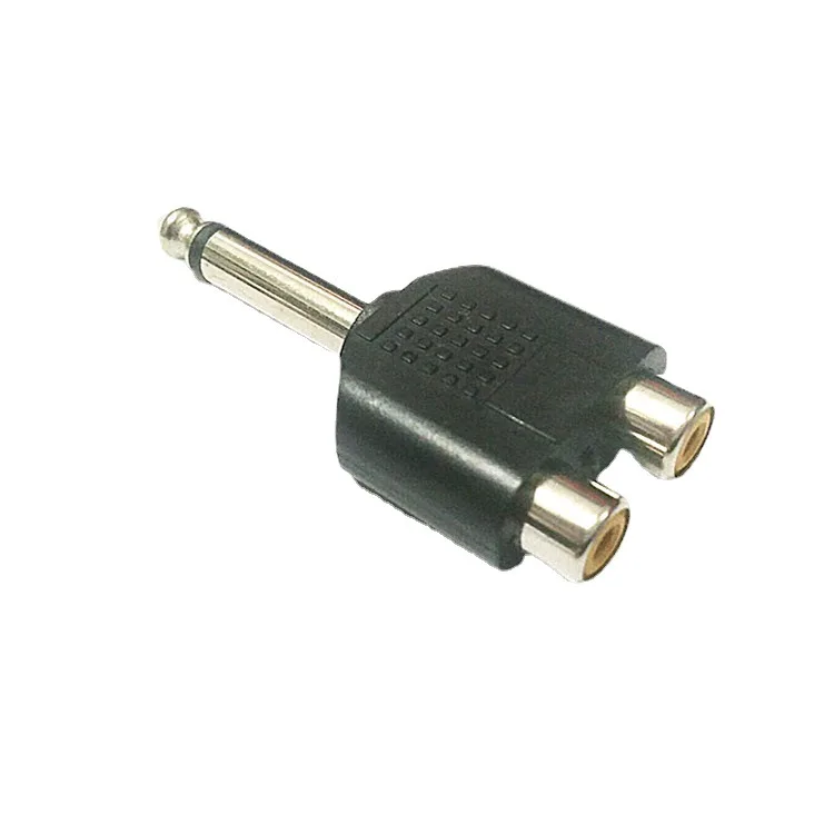 10 pezzi da 6.5 a doppio loto femmina da 6.5 a doppio adattatore per mixer audio per microfono femmina RCA da 6.35 a AV mono sistemi dati elettronici