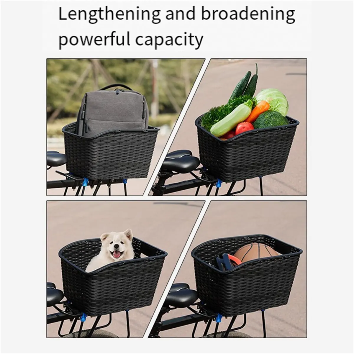 Rear Bike Basket Bike Basket Rear - Rack Mounted Bicycle Cargo Mounts to the Back Rack of Adult , Ebike and Bikes-ANKL