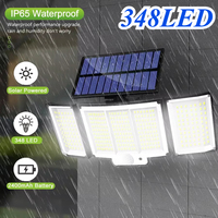 348 LED Integrated Solar Light Outdoor Super Bright Motion Sensor Strong Power IP65 Waterproof 3 Working Modes Garden Wall Lamps