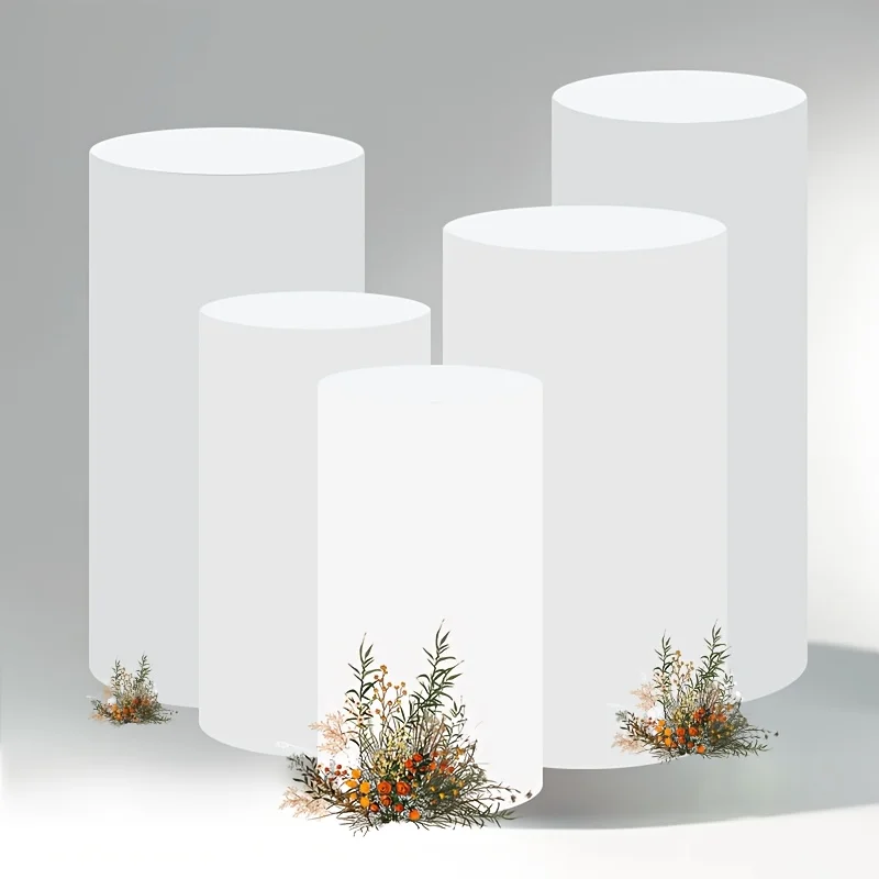 فقط غطاء 5 قطعة/المجموعة اسطوانة الركيزة حامل يغطي مرنة اسطوانة عمود الحلوى حامل القماش يغطي لحفل الزفاف #2