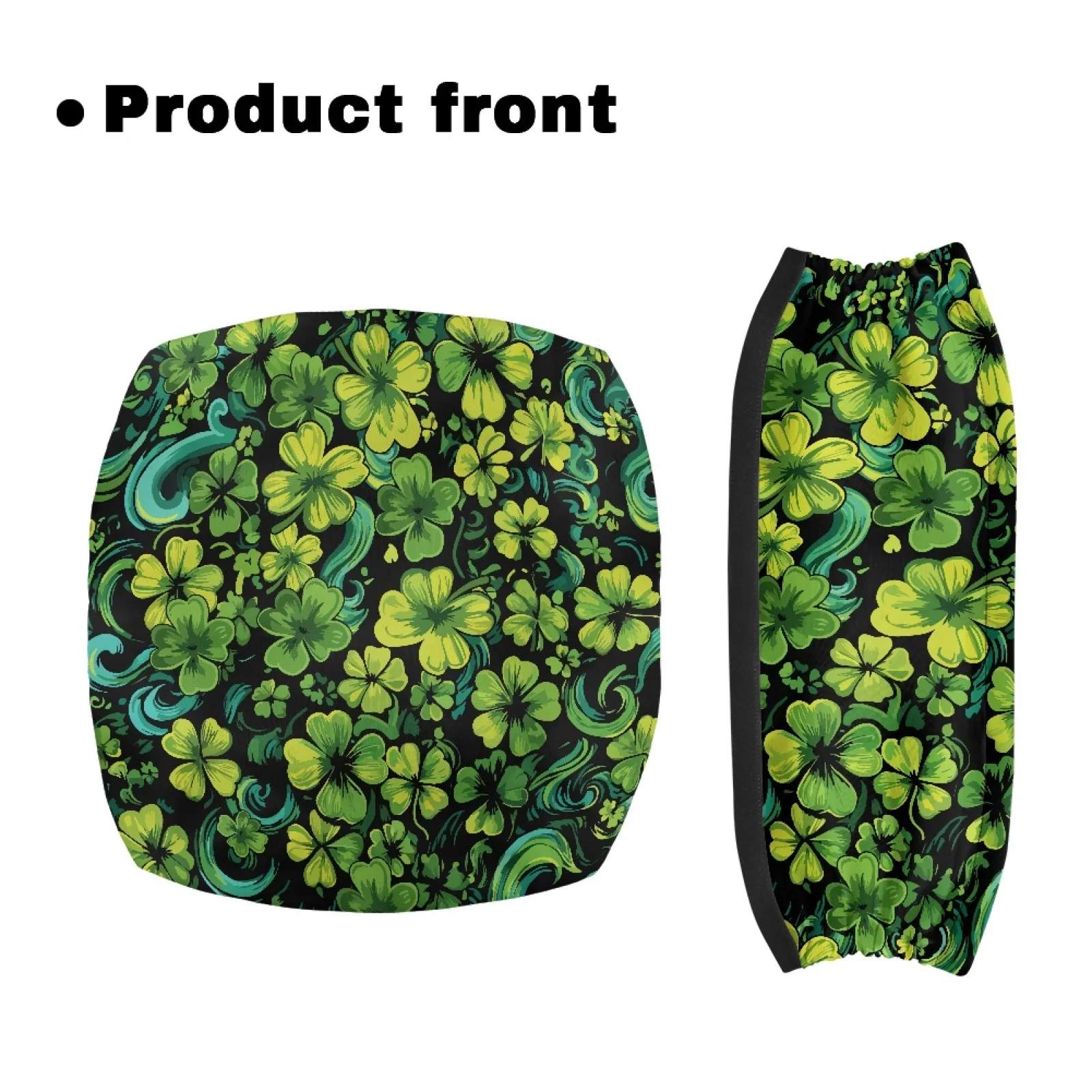 Coloranimal Green Clover Print 2 Pcs Rollator Walker Seat Back Cover Protection Covers Rollator Seat Back Rest Covers for Senior