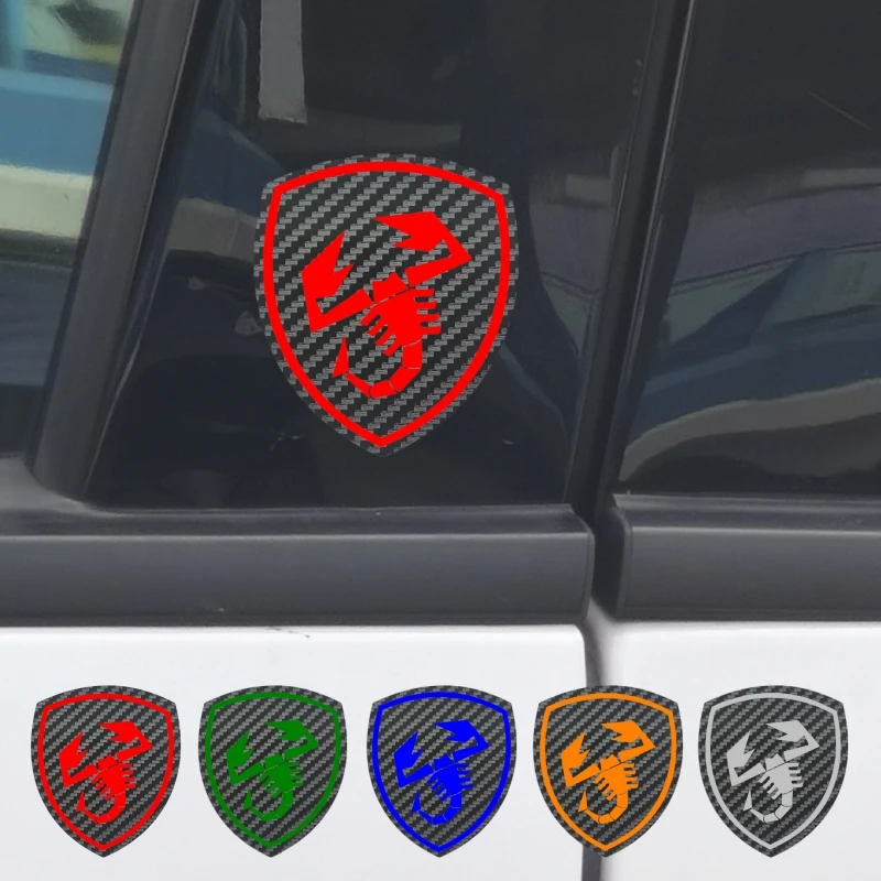 Pegatina decorativa para pilar central de coche, 2 uds., para Fiat 500, 500E, 500X, 500L, Abarth 695, Panda, decoración deportiva reflectante para coche, calcomanía Tuning