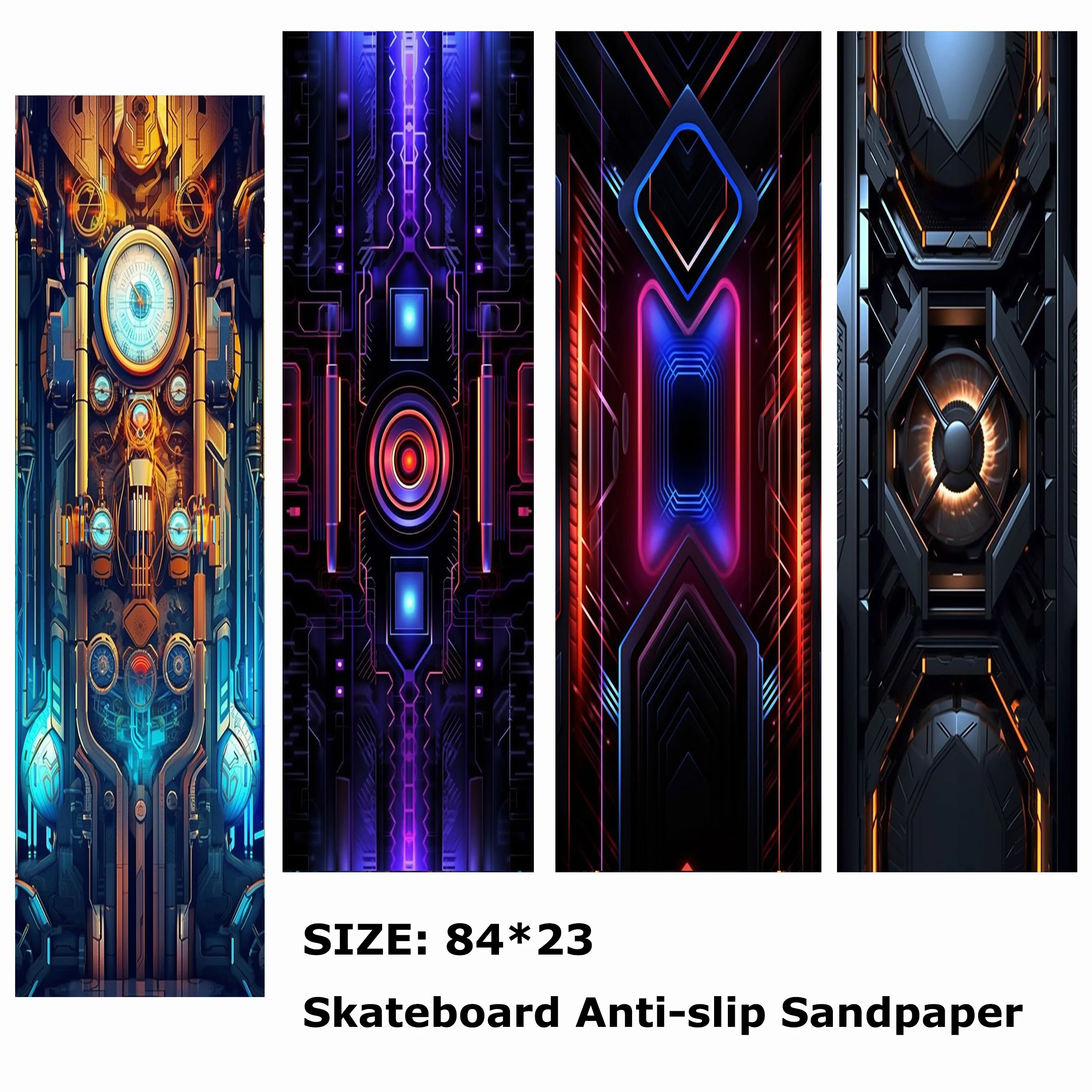 

Personalized mecha warrior pattern electric scooter anti-slip sticker sandpaper skateboard anti-slip tape sheet 84*23cm