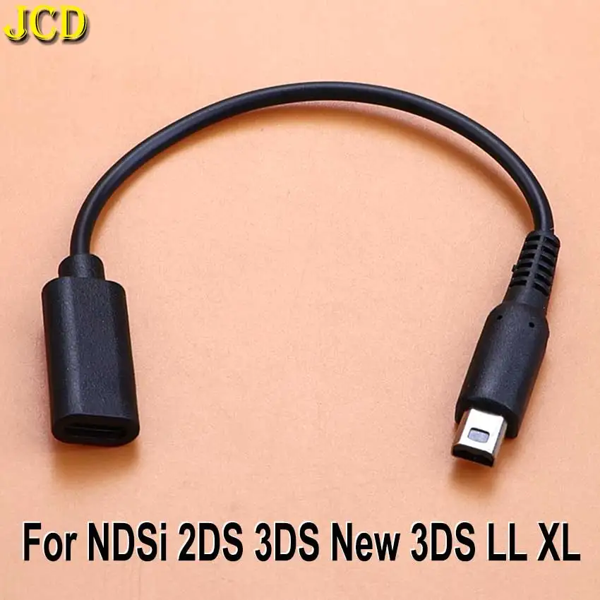 JCD 1/2/5pcs USB Type-C Female Socket Charging Cable Power Line For NDSi 2DS 3DS LL XL USB C Game Console Conversion Wire