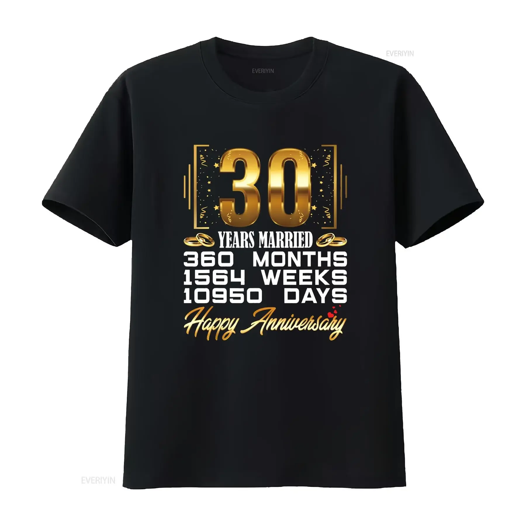 

30 Years Married Funny 30th Wedding Anniversary T Shirt vintage Washed Comfortable Stylish Breathable homme Soft Unisex