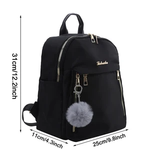 Simple Pu Black Black Backpacks of Women, Travel Bag, Solid Harajuku Student Schoolbag, Unisex Bags, High Street Bags 12 Main Sales Black Women's Backpack - №12