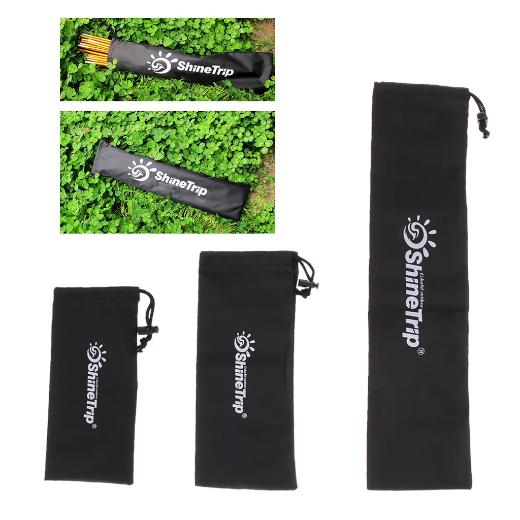 Tent Stakes Storage Bag Portable Travel Camping Hiking Accessories Drawstring Bag Foldable Useful Outdoor Tool