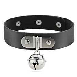 Unique Trendy Punk Bell Exquisite Charms Choker Necklace PU Leather Goth Sexy Gothic Collar Jewelry For Women Girls DX631