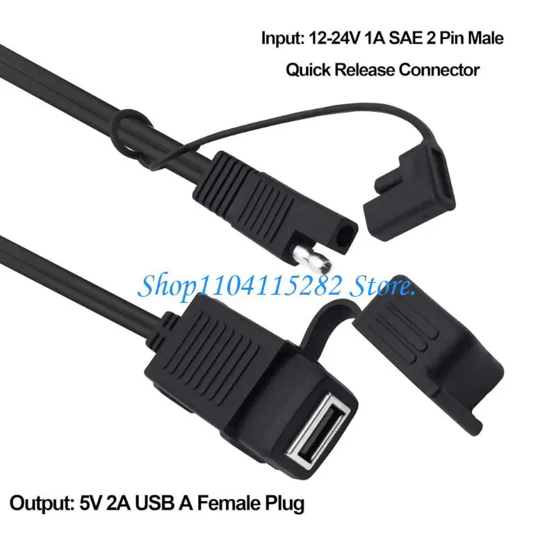  Motorcycle USB Chargers SAE To USB Chargers Cable With 5V 2A Output for Cellphone