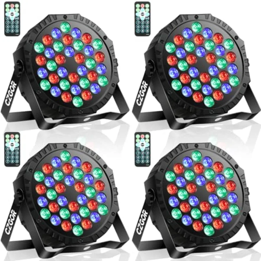 

Комплект светодиодных сценических светильников - 36W RGB DJ-прожекторы с автоматическим запуском по звуку, управлением с пульта и DMX-контролем, уличные светильники для мероприятий и свадеб