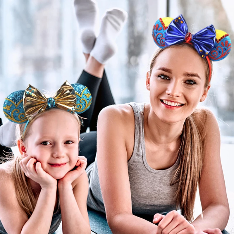 عصابات رأس ديزني ميكي ماوس برينسيس سنو وايت للفتيات، إكسسوارات شعر على شكل آذان التفاح والسمم للنساء، رباط شعر الملكة #6