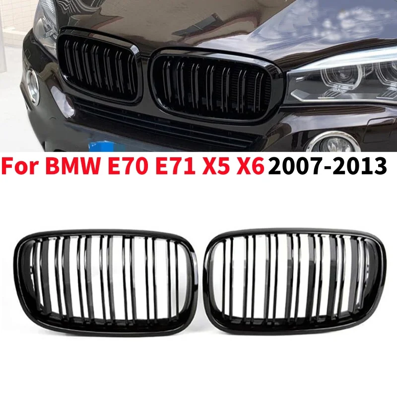 

2Pcs Car Front Bumper Grill Front Kidney Grille for BMW E70 E71 X5 X6 2007-2013