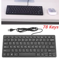 K1000 10 inch Ultra Thin 78 Keys Wired Keyboard Mini USB Slim PC Keyboard Keypad