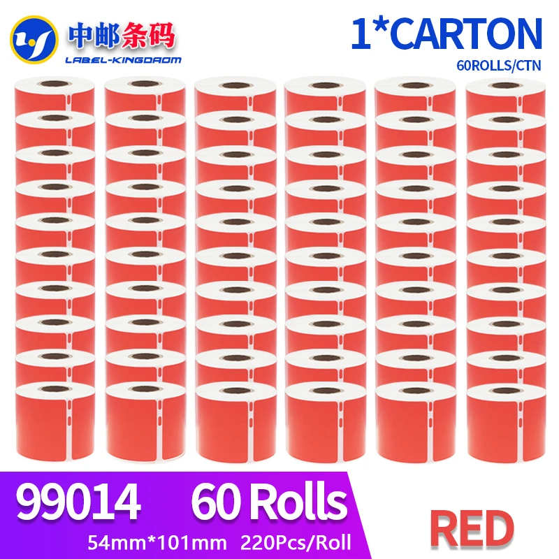 

60 Rolls Generic Dymo 99014 Red Color Label 54mm*101mm 220Pcs Compatiable for LW450 Turbo Printer