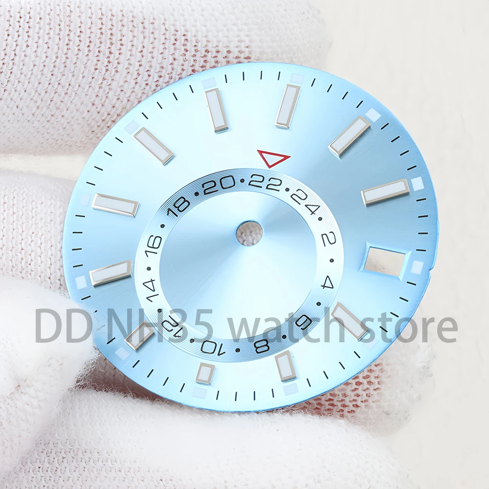 28.5mm Dial For NH35/NH36 Movement Green Luminous Watch Dial Face Sunray Dial Watch Modification Accessories Watch Repair Tools