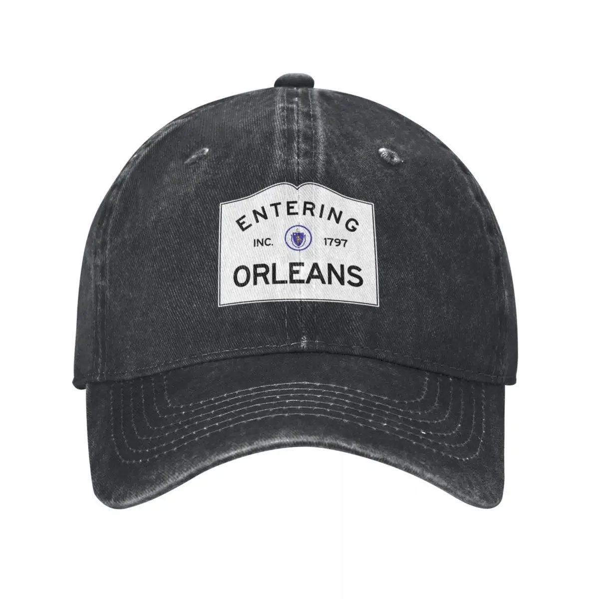 Entering Orleans Massachusetts - Commonwealth of Massachusetts Road Sign - Cape Cod Baseball Cap Hip Hop Hats For Women Men's