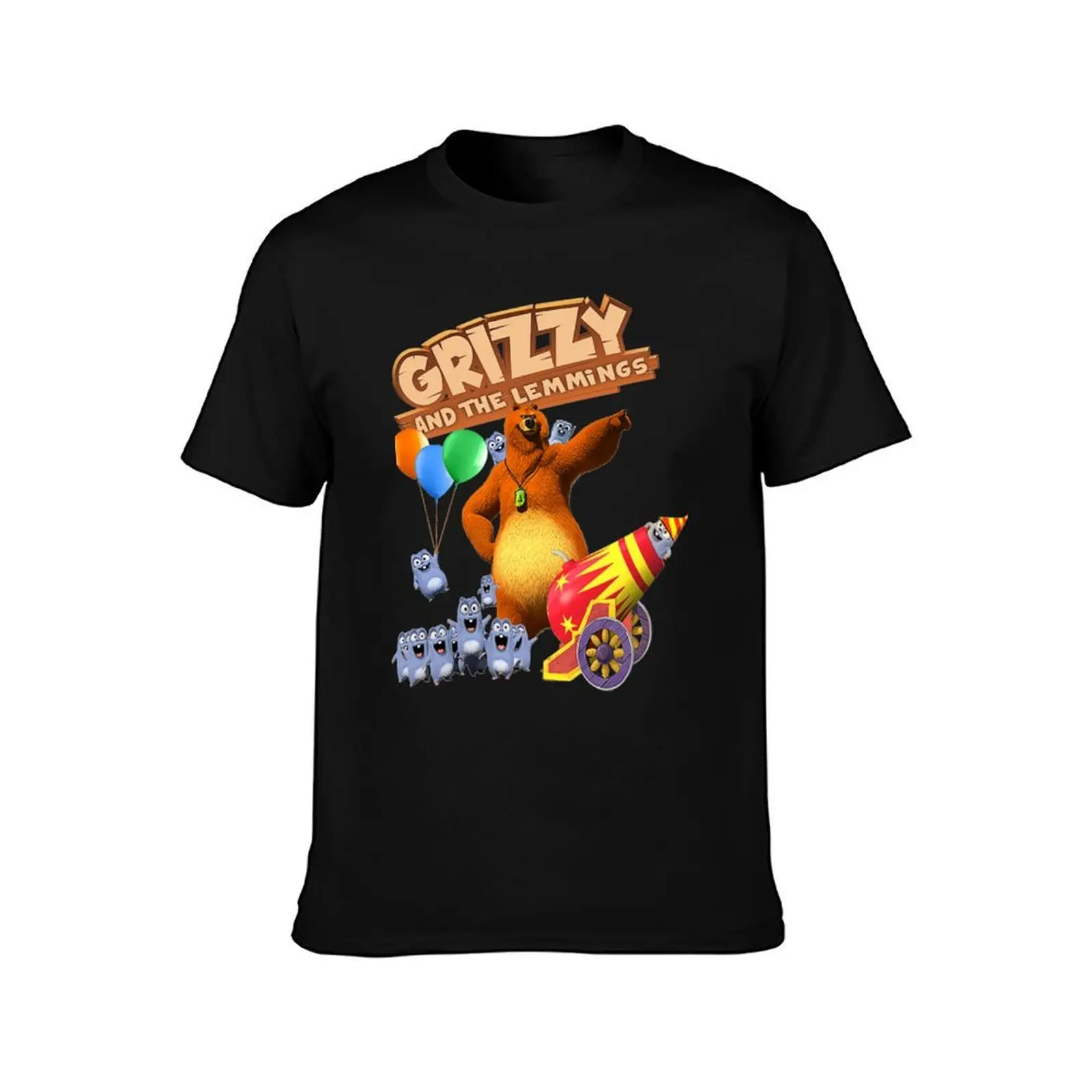Grizzy And Lemmings Grizzy And Lemmings cartoon T-Shirt, Summer Casual Cotton Tee, Oversized Streetwear Tops, Unisex Men Women