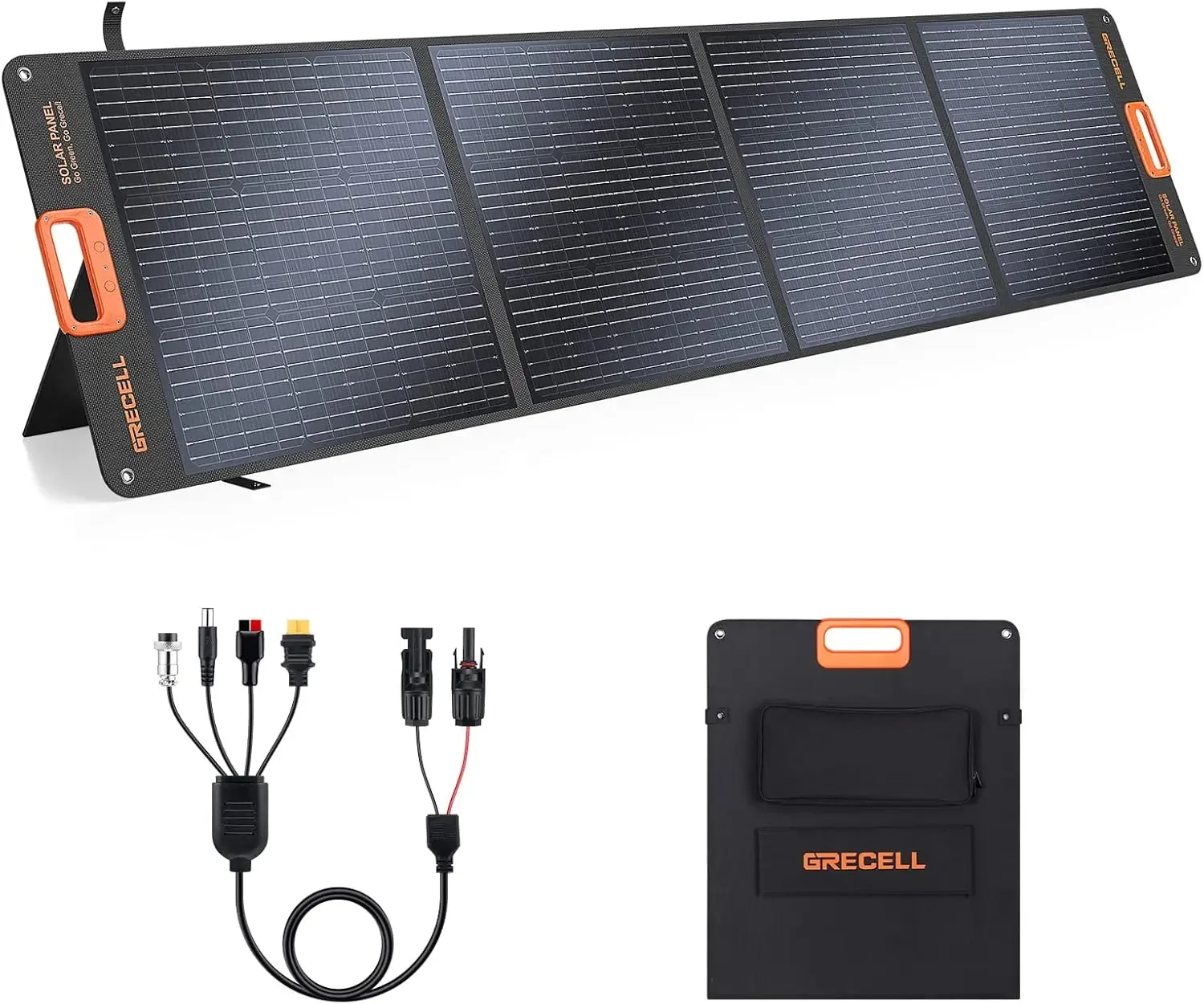 200W Portable Solar Panel for Power Station, Foldable Solar Charger w/ 4 Kickstands, IP65 Waterproof Solar Panel Kit