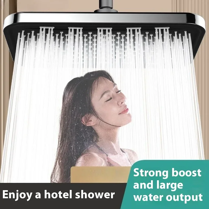Square large panel high-pressure overhead shower bathroom coarse-hole square showerhead universal type