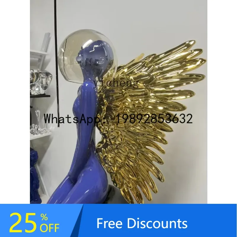 

Modern Ornament Winged Angel Sculpture Character High Art Hotel Clubhouse Ornament living room decoration
