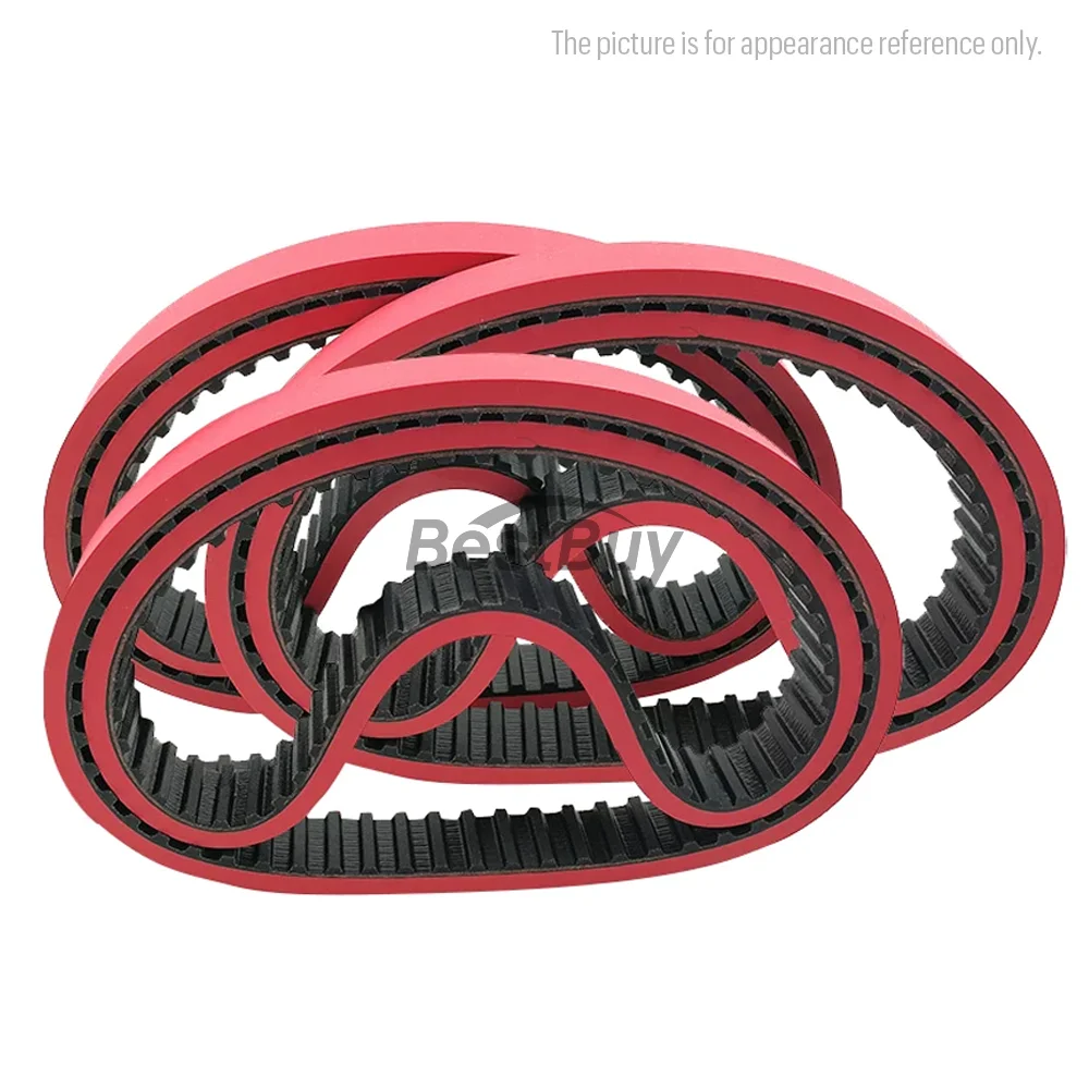 T10-Timing Belt Factory Direct 650-890mm Red Rubber For VFFS Packing Machine Heat Resistant Ended Food Grade Synchronous Belt