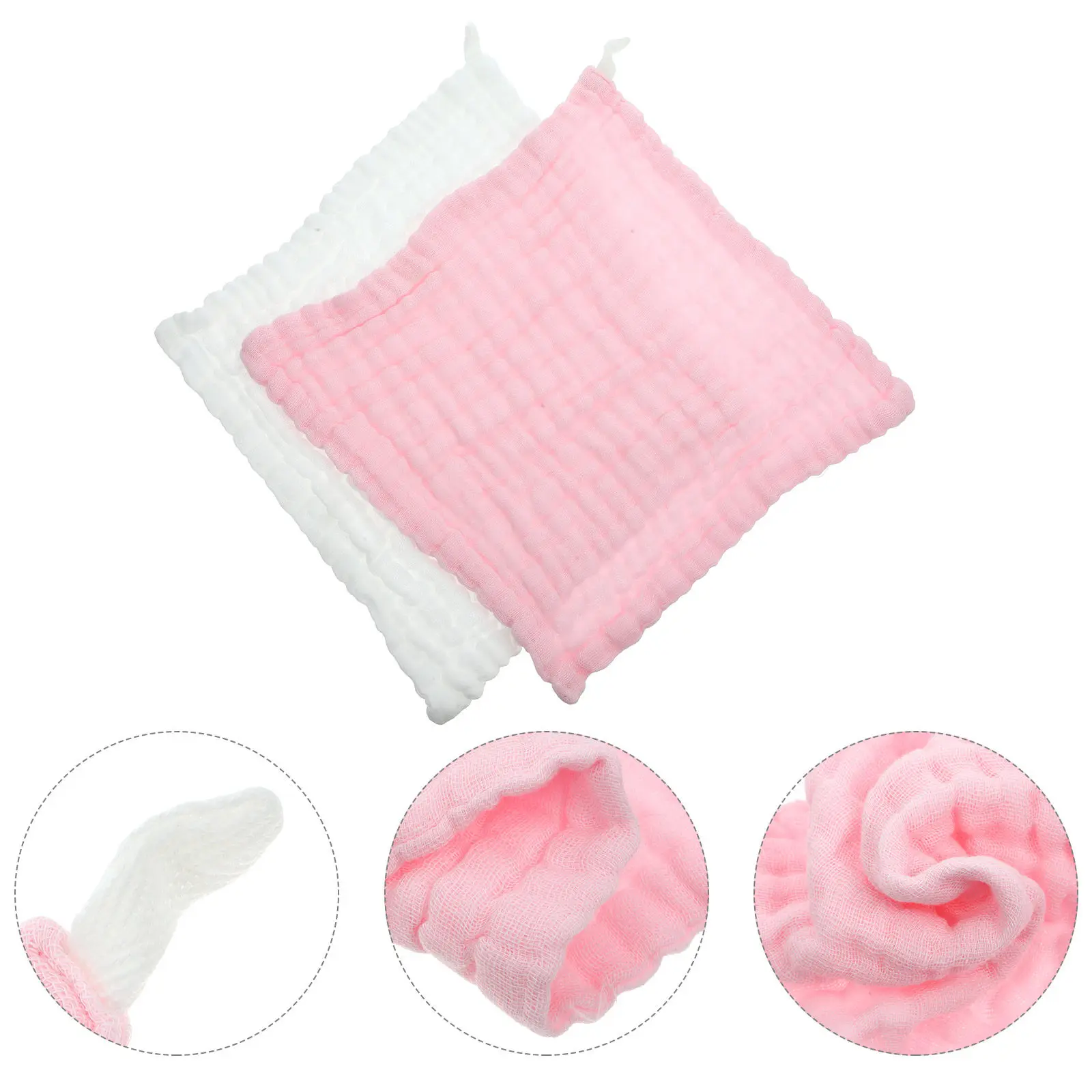 

2Pcs Baby Cotton Burp Cloth Soft Absorbent Washcloth Burping Cloth for Wiping and Bath Burp Cloths Burping Cloths