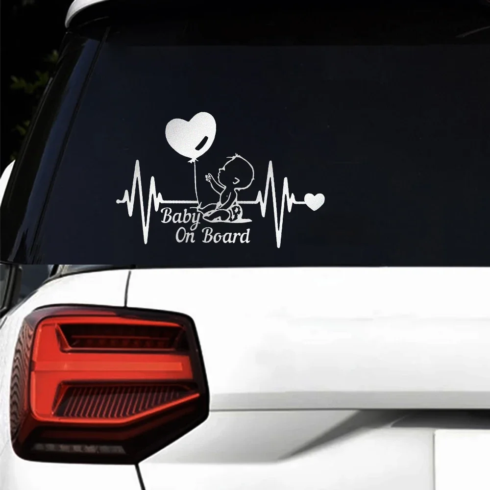 

Baby on Board Heartbeat Balloon Car Sticker Vinyl Film Decals Window Windshield Cartoon Warning Sign Sticker Decor Accessories