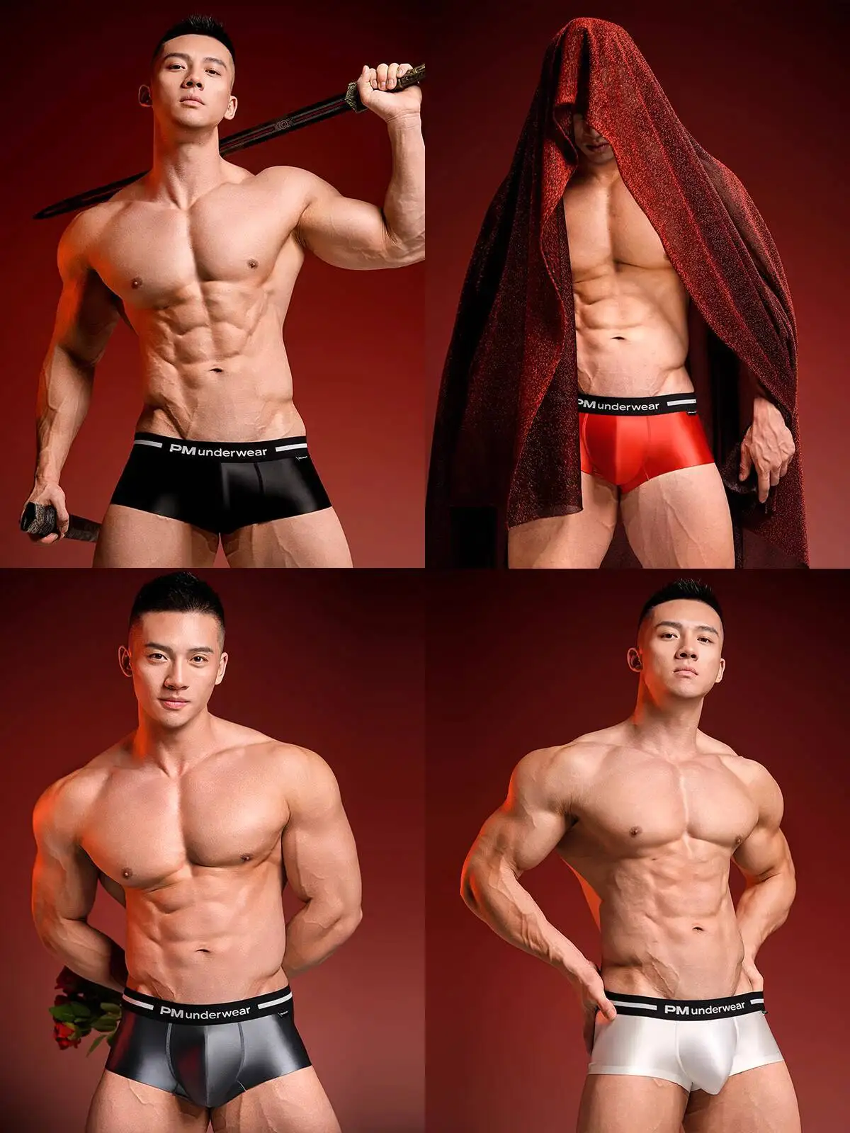 No Gift Box Glossy Sexy Ice Silk Underwears Boxer Shorts Panties Plus Size Briefs Lingeries Bottoms