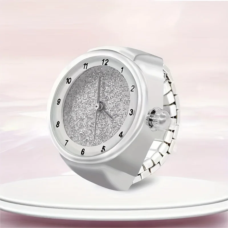 Full Sky Star Trendy Ring Watch Finger Band Sparkling Advanced Cool Wind Time Watching Ring Watch Fast Technology Sense